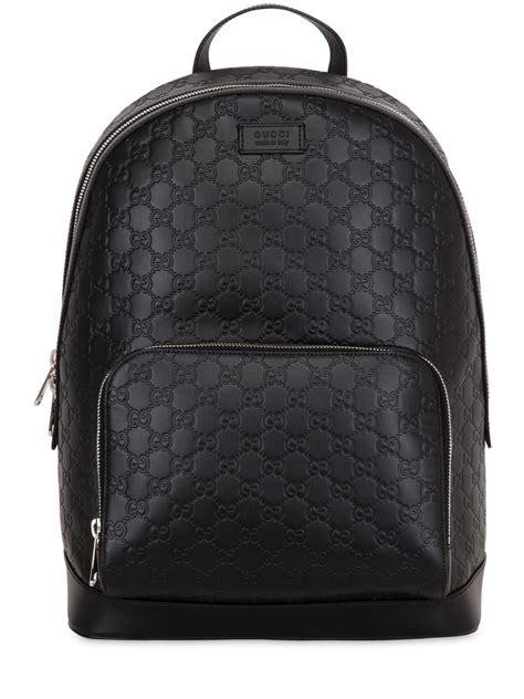 black gucci back pack|Gucci signature leather backpack black.